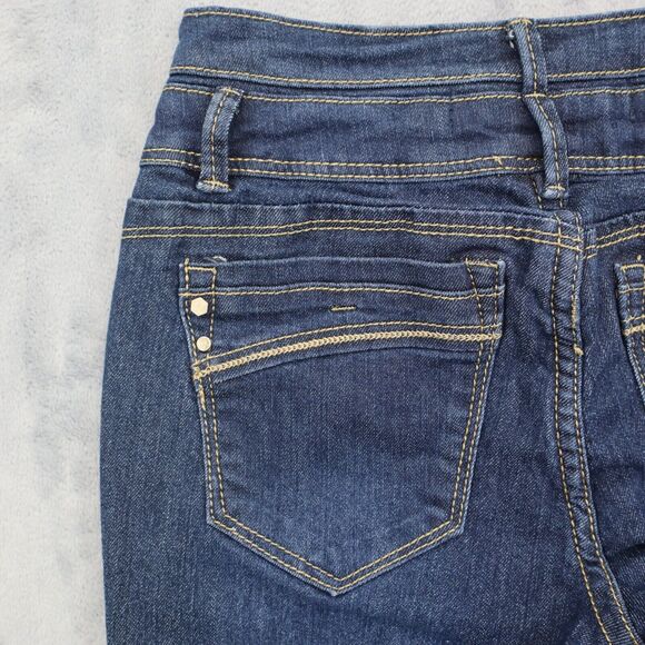 C est Toi Pants Womens 0 Blue Skinny Low Rise Stretch Zip Dark Wash Denim Jeans - Picture 15 of 16